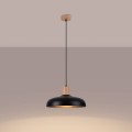 LAMPAMI - nowoczesna lampa wisząca, lampa kuchenna wisząca pojedyncza drewno, lampa nad okrągły stół