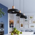 LAMPAMI - nowoczesna lampa wisząca, lampa kuchenna wisząca pojedyncza drewno, lampa nad okrągły stół