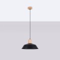 LAMPAMI - nowoczesna lampa wisząca, lampa kuchenna wisząca pojedyncza drewno, lampa nad okrągły stół
