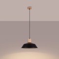 LAMPAMI - nowoczesna lampa wisząca, lampa kuchenna wisząca pojedyncza drewno, lampa nad okrągły stół