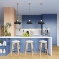 LAMPAMI - nowoczesna lampa wisząca, lampa kuchenna wisząca pojedyncza drewno, lampa nad okrągły stół