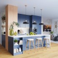 LAMPAMI - nowoczesna lampa wisząca, lampa kuchenna wisząca pojedyncza drewno, lampa nad okrągły stół