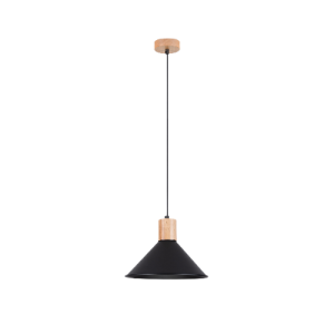 Czarna lampa nad stół z drewnem 120 cm 1xE27 JAGA