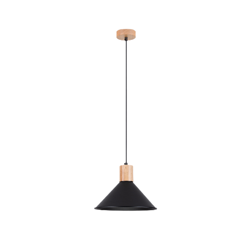 LAMPAMI - nowoczesna lampa wisząca, lampa kuchenna wisząca pojedyncza drewno, lampa nad okrągły stół