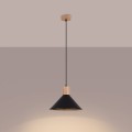 LAMPAMI - nowoczesna lampa wisząca, lampa kuchenna wisząca pojedyncza drewno, lampa nad okrągły stół