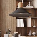 LAMPAMI - nowoczesna lampa wisząca, lampa kuchenna wisząca pojedyncza drewno, lampa nad okrągły stół