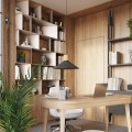 LAMPAMI - nowoczesna lampa wisząca, lampa kuchenna wisząca pojedyncza drewno, lampa nad okrągły stół