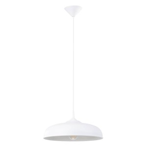 Biała lampa nad wyspę kuchenną wisząca 1xE27 GINA 