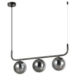 Lampa wisząca klosze szklane kule ALISA 3x14 grafitowa