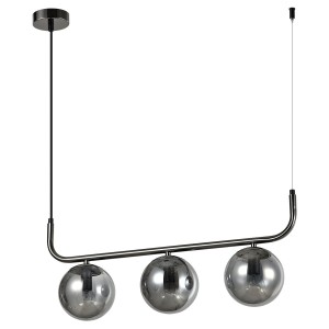 Lampa wisząca klosze szklane kule ALISA 3x14 grafitowa