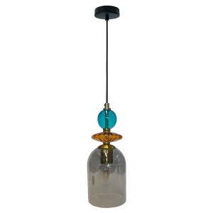 Lampa glamour wisząca Tropea 1xE27 dymiona średnia 