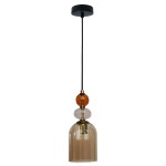 Lampa glamour wisząca Tropea 1xE27 bursztynowa srednia