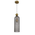 Złota lampa wisząca glamour klosz dymiony 150 cm PIEGA 1xE14