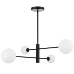 Lampa wisząca czarna klosze białe kule Dorado 4xG9