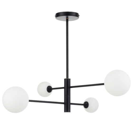 LAMPAMI - nowoczesna lampa wisząca, lampa do salonu, lampa szklane kule, lampa do sypialni, czarna lampa kule