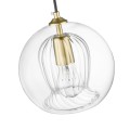 LAMPAMI - lampa złota kula szklana, lampa do salonu, lampa wisząca kula, lampa nad stół, lampa szklane kule