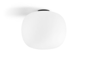 Biały plafon szklana kula 30 cm Jukon