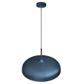 LAMPAMI - niebieska lampa wisząca nowoczesna, lampa industrialna, lampa nowoczesna wisząca niebieska ze złotym