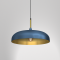LAMPAMI - niebieska lampa wisząca nowoczesna, lampa industrialna, lampa nowoczesna wisząca niebieska ze złotym