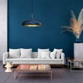 LAMPAMI - niebieska lampa wisząca nowoczesna, lampa industrialna, lampa nowoczesna wisząca niebieska ze złotym