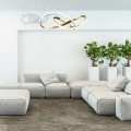 LAMPAMI - lampa wisząca złota nowoczesna, złota lampa ledowa, nowoczesna lampa do salonu, żyrandol nowoczesny do salonu
