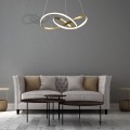 LAMPAMI - lampa wisząca złota nowoczesna, złota lampa ledowa, nowoczesna lampa do salonu, żyrandol nowoczesny do salonu
