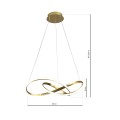 LAMPAMI - lampa wisząca złota nowoczesna, złota lampa ledowa, nowoczesna lampa do salonu, żyrandol nowoczesny do salonu