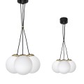 LAMPAMI - lampa sufitowa do salonu klosze białe kule, lampa sufitowa wisząca do salonu, lampa nad stół, lampa szklane kule