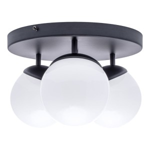 Lampa sufitowa potrójna klosze białe kule 3xE14 SFERA BLACK