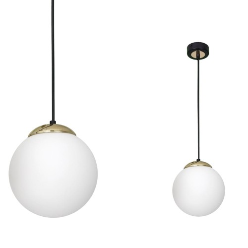 LAMPAMI - nowoczesna lampa wisząca, lampa do salonu, lampa szklane kule, lampa do sypialni, biała lampa kule