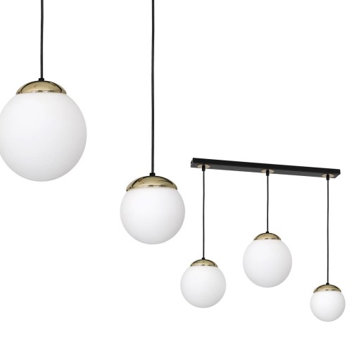 LAMPAMI - lampa sufitowa do salonu klosze białe kule, lampa sufitowa wisząca do salonu, lampa nad stół, lampa szklane kule