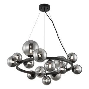 Lampa wisząca klosze szklane kule dymione 120 cm 14xG9 MILA