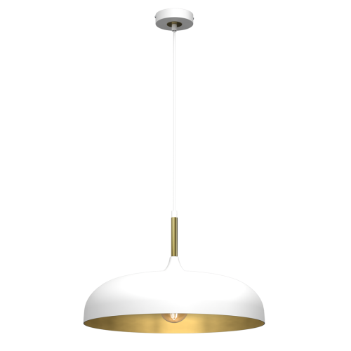 LAMPAMI - biała lampa wisząca nowoczesna, lampa glamour, lampa nowoczesna wisząca biała ze złotym