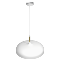 LAMPAMI - biała lampa wisząca nowoczesna, lampa glamour, lampa nowoczesna wisząca biała ze złotym