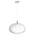 LAMPAMI - biała lampa wisząca nowoczesna, lampa glamour, lampa nowoczesna wisząca biała ze złotym