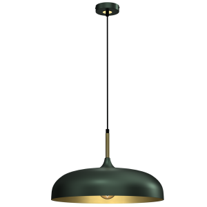 Zielona lampa wisząca ze złotym wykończeniem 1xE27 LINCOLN GREEN/GOLD 45cm