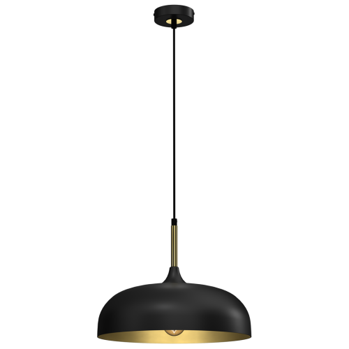 LAMPAMI - czarna lampa wisząca nowoczesna, lampa glamour, lampa nowoczesna wisząca czarna ze złotym