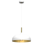  Biała lampa wisząca ze złotym wykończeniem LINCOLN WHITE/GOLD 1xE27 35cm