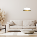LAMPAMI - biała lampa wisząca nowoczesna, lampa glamour, lampa nowoczesna wisząca biała ze złotym