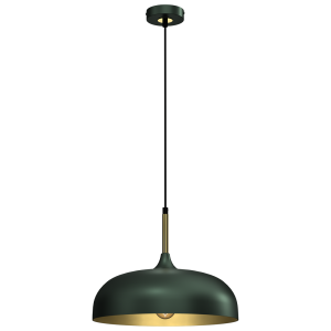 Zielona lampa wisząca ze złotym wykończeniem 1xE27 LINCOLN GREEN/GOLD 35cm
