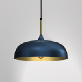 LAMPAMI - niebieska lampa wisząca nowoczesna, lampa industrialna, lampa nowoczesna wisząca niebieska ze złotym