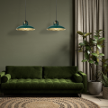 LAMPAMI - lampa butelkowa, lampa industrialna, lampa nowoczesna wisząca zielona ze złotym