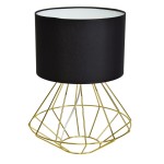 Lampka nocna do sypialni LUPO BLACK/GOLD 1xE27