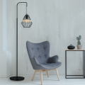 LAMPAMI - czarna lampa stojąca, nowoczesna lampa stojąca do salonu, lampa podłogowa do salonu, lampa stojąca loftowa