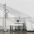 LAMPAMI - srebrna lampa stojąca, nowoczesna lampa stojąca do salonu, lampa podłogowa do salonu