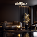 LAMPAMI - nowoczesna lampa ledowa , złota lampa do salonu,  lampa do sypialni, złota lampa sufitowa ledowa