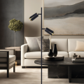 LAMPAMI - czarna lampa stojąca, lampa podłogowa do salonu, lampa stojąca podłogowa