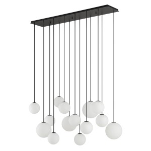 Lampa wisząca klosze białe kule 130 cm 14xG9 SNOWBALL XIV
