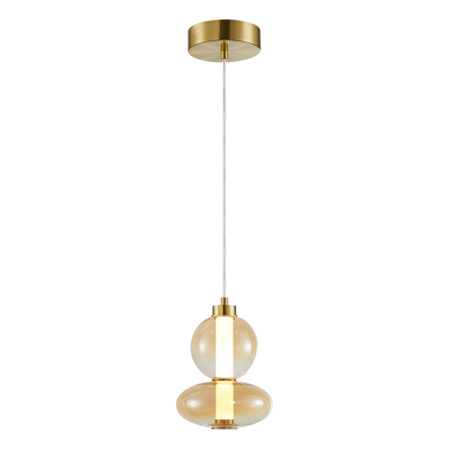 LAMPAMI - lampa wisząca złota nowoczesna, złota lampa ledowa, nowoczesna lampa do salonu