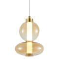 LAMPAMI - lampa wisząca złota nowoczesna, złota lampa ledowa, nowoczesna lampa do salonu